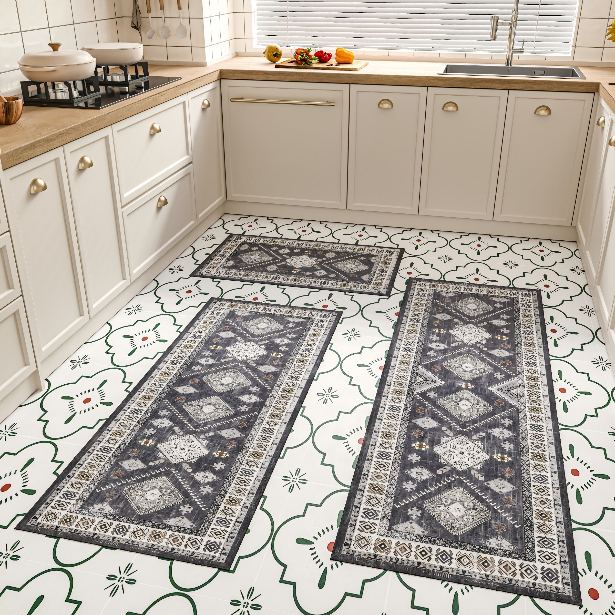 Boho 3 Piece Kitchen Rug Sets