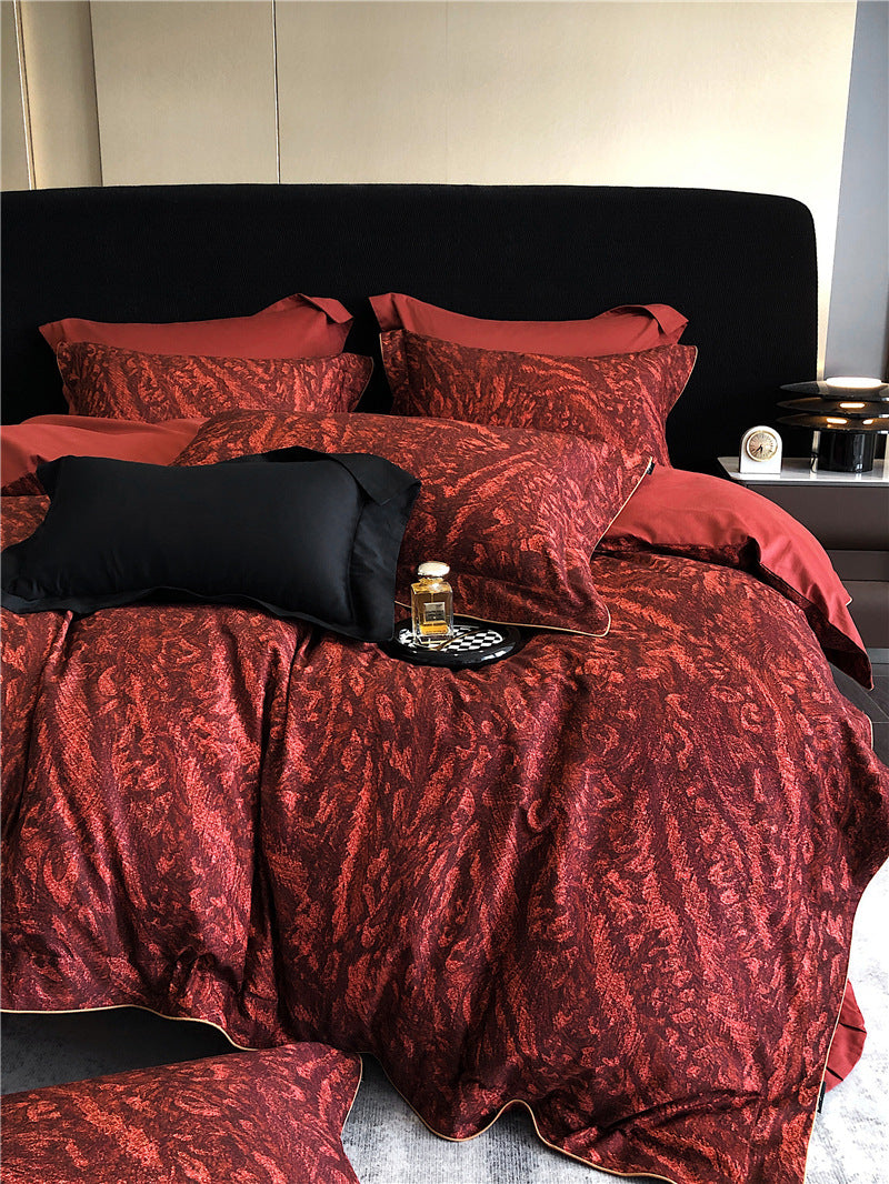 Long-staple Cotton Printed Four-piece Bedding Set