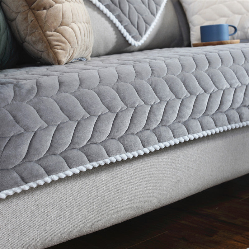 Thicken Plush Quilted Sofa Towel