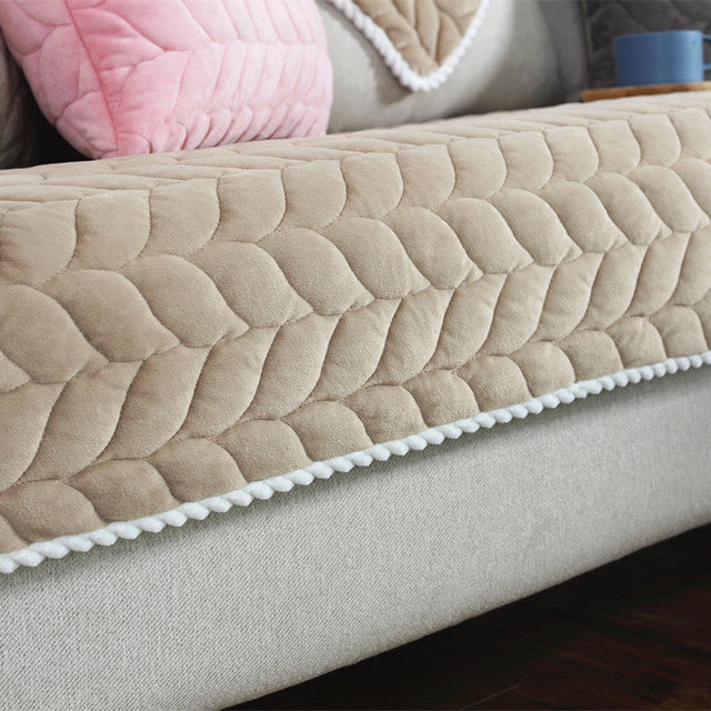 Thicken Plush Quilted Sofa Towel