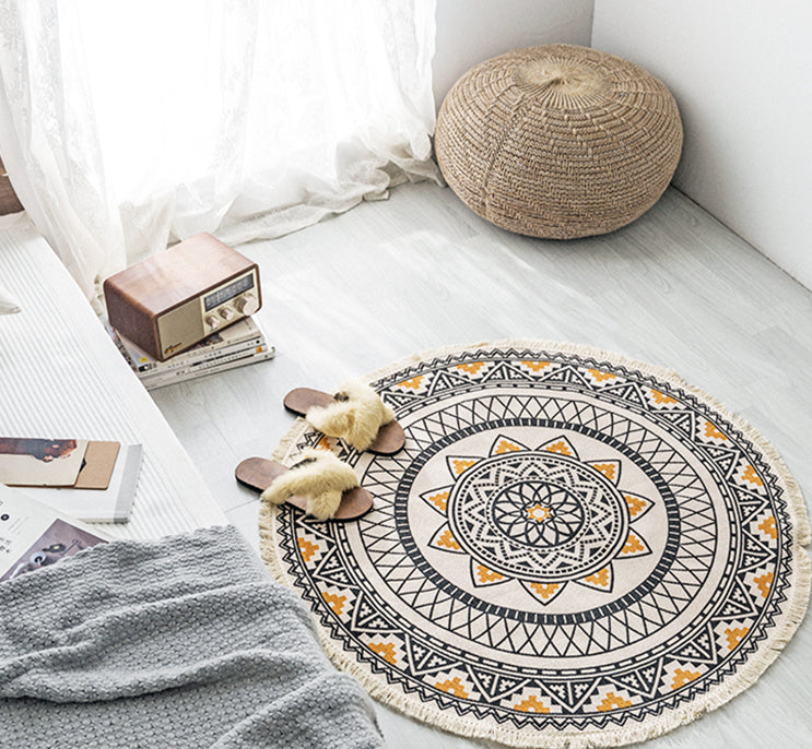 Round Hand-Woven Floor Mat