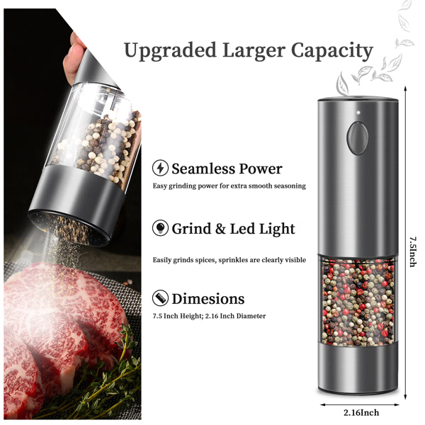 2PCS Electric Salt and Pepper Grinder Set