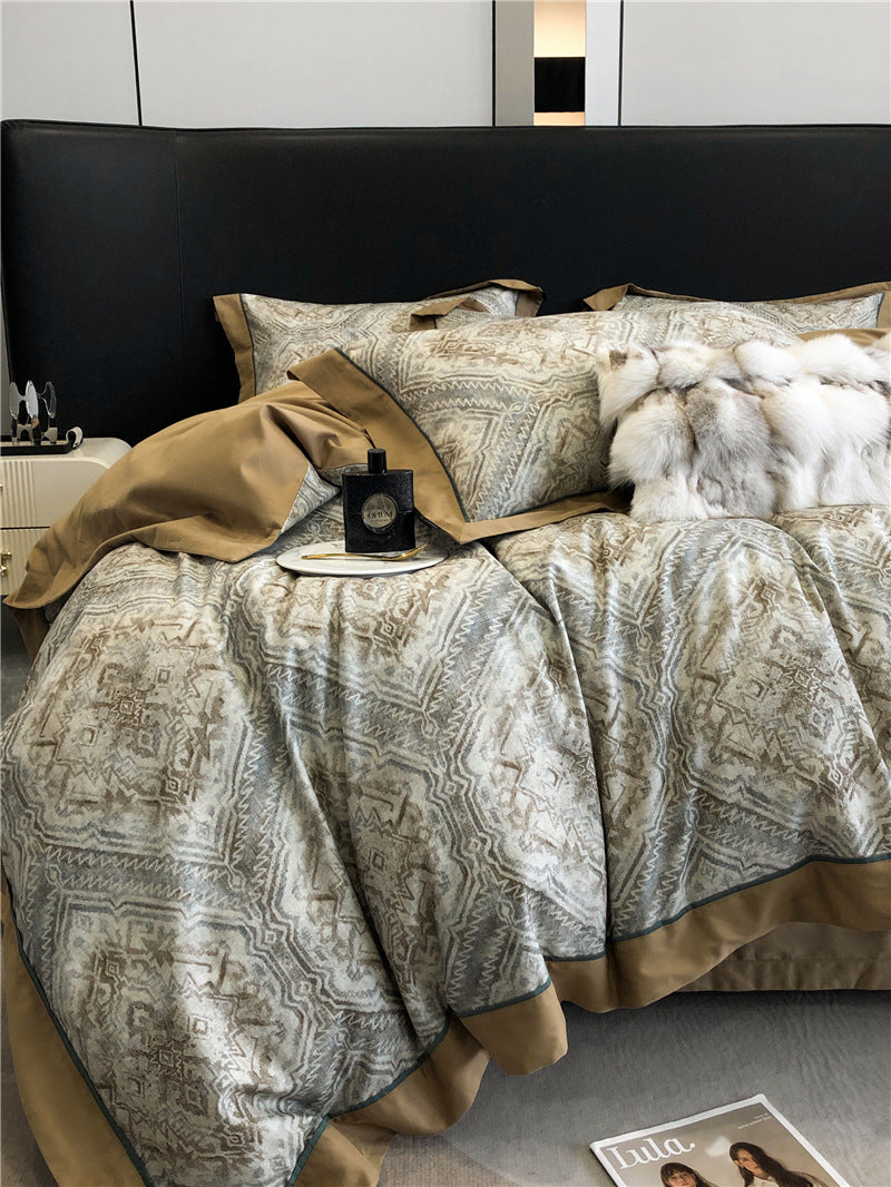 Long-staple Cotton Printed Four-piece Bedding Set