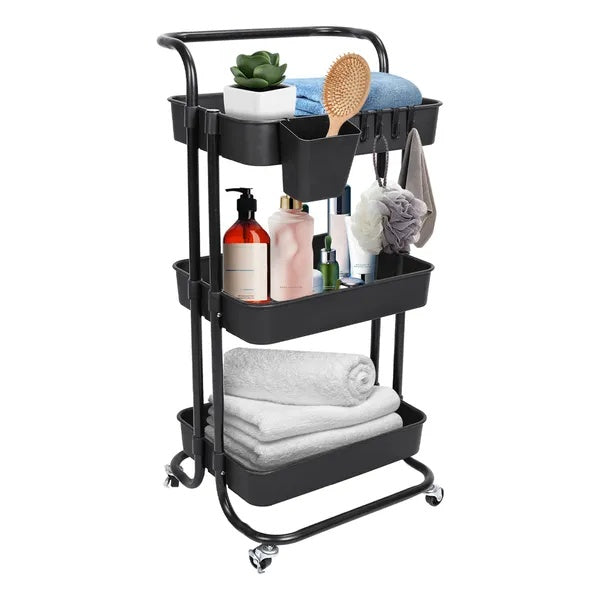 3 Tier Rolling Utility Movable Trolley
