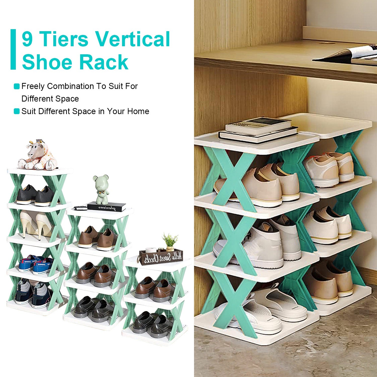 9Tier Narrow Entryway Shoe Rack