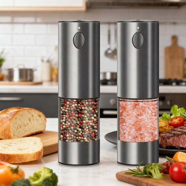 2PCS Electric Salt and Pepper Grinder Set