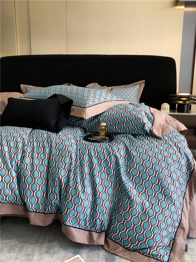 Long-staple Cotton Printed Four-piece Bedding Set