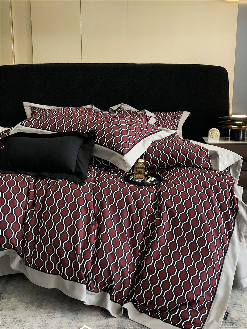 Long-staple Cotton Printed Four-piece Bedding Set