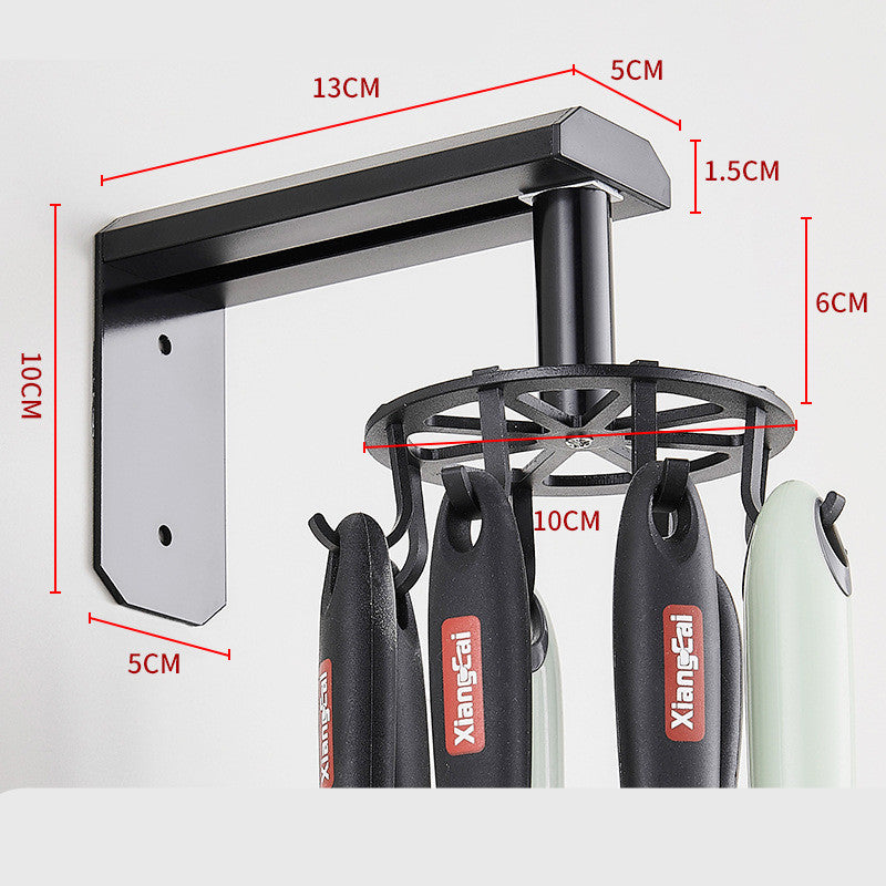 Aluminum Kitchen Rotating Hook Rack