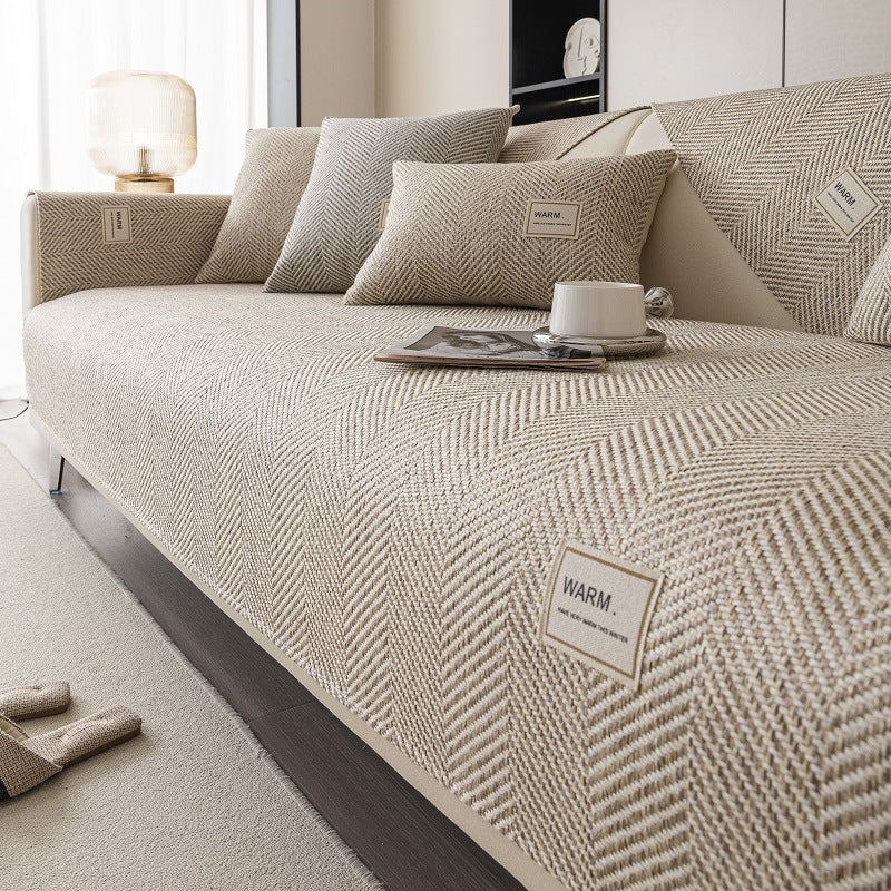 Cotton and Linen Four Seasons Universal Non-Slip Sofa Cover