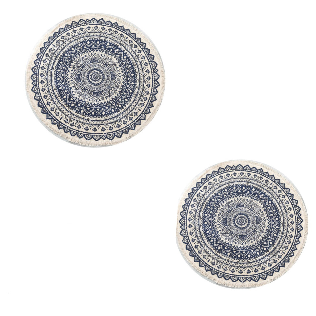 Ethnic style round floor mat