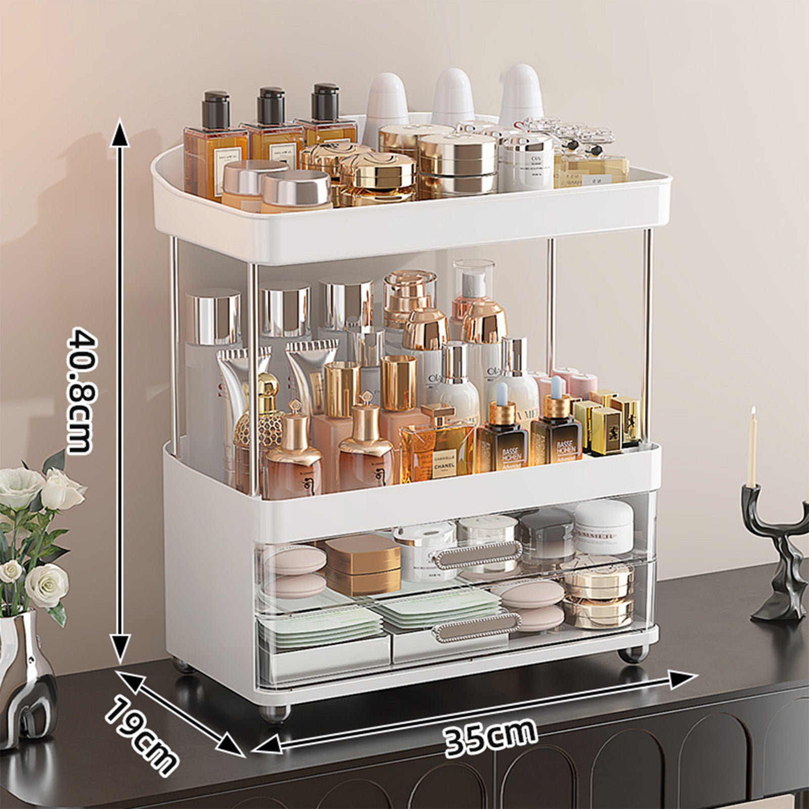 2 Drawers Makeup Organizer