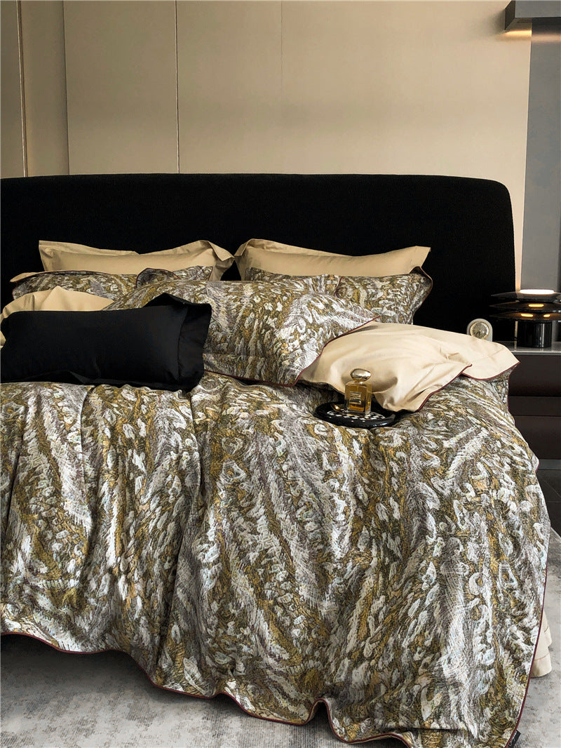 Long-staple Cotton Printed Four-piece Bedding Set