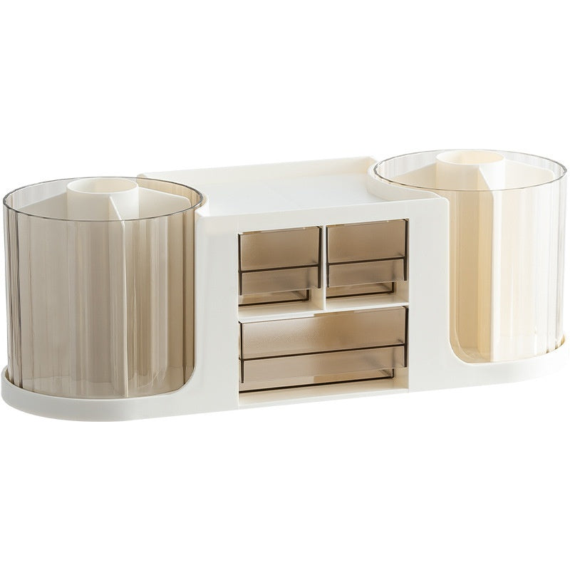 Double-rotating Storage Box and Pen Holder Office Desk