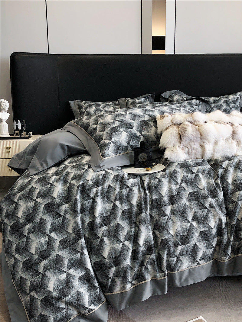 Long-staple Cotton Printed Four-piece Bedding Set