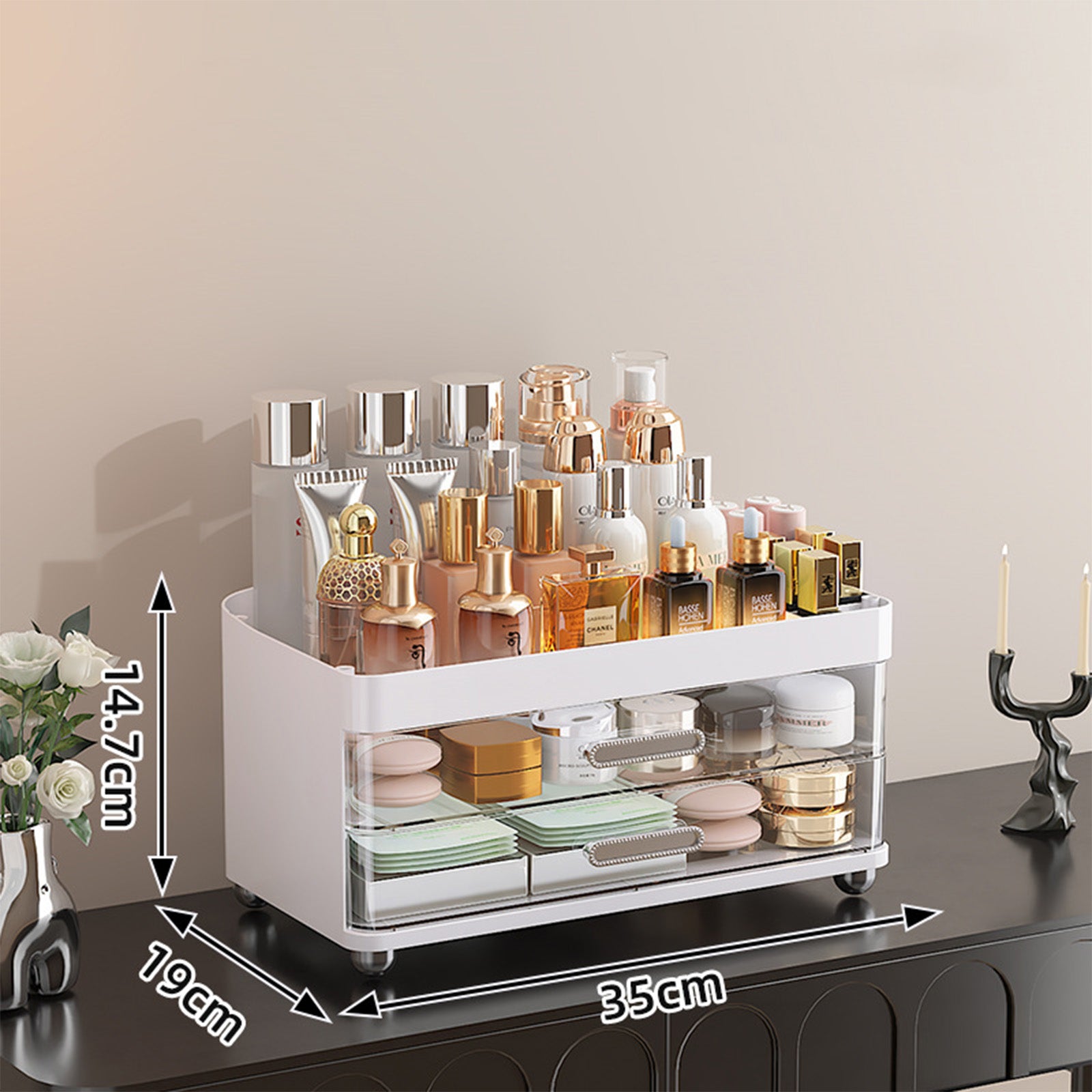 2 Drawers Makeup Organizer