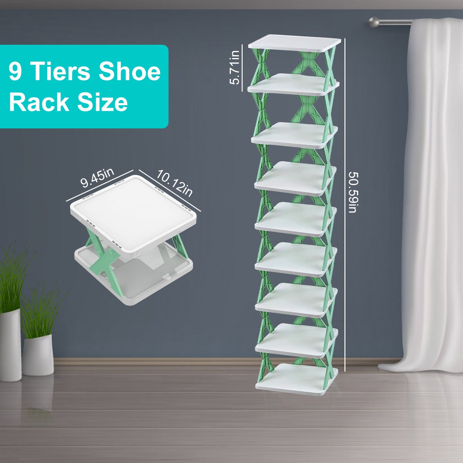 9Tier Narrow Entryway Shoe Rack