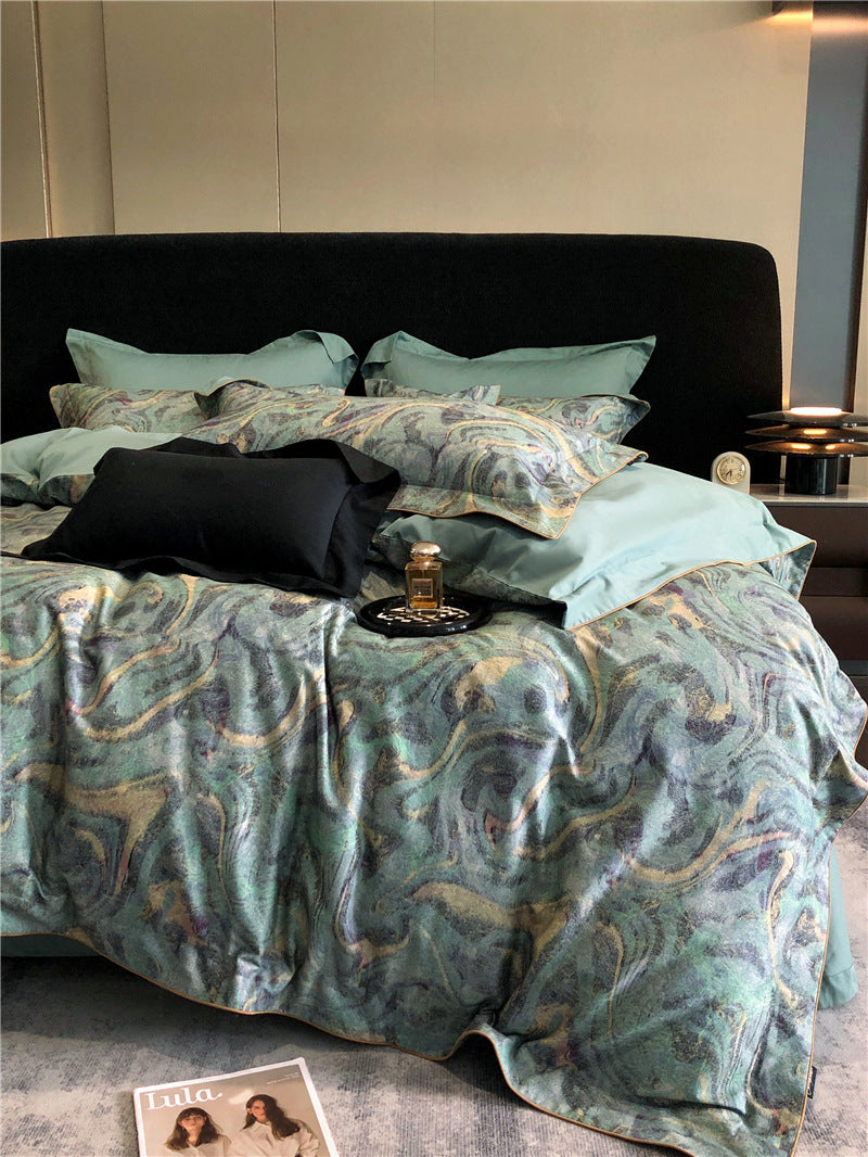 Long-staple Cotton Printed Four-piece Bedding Set