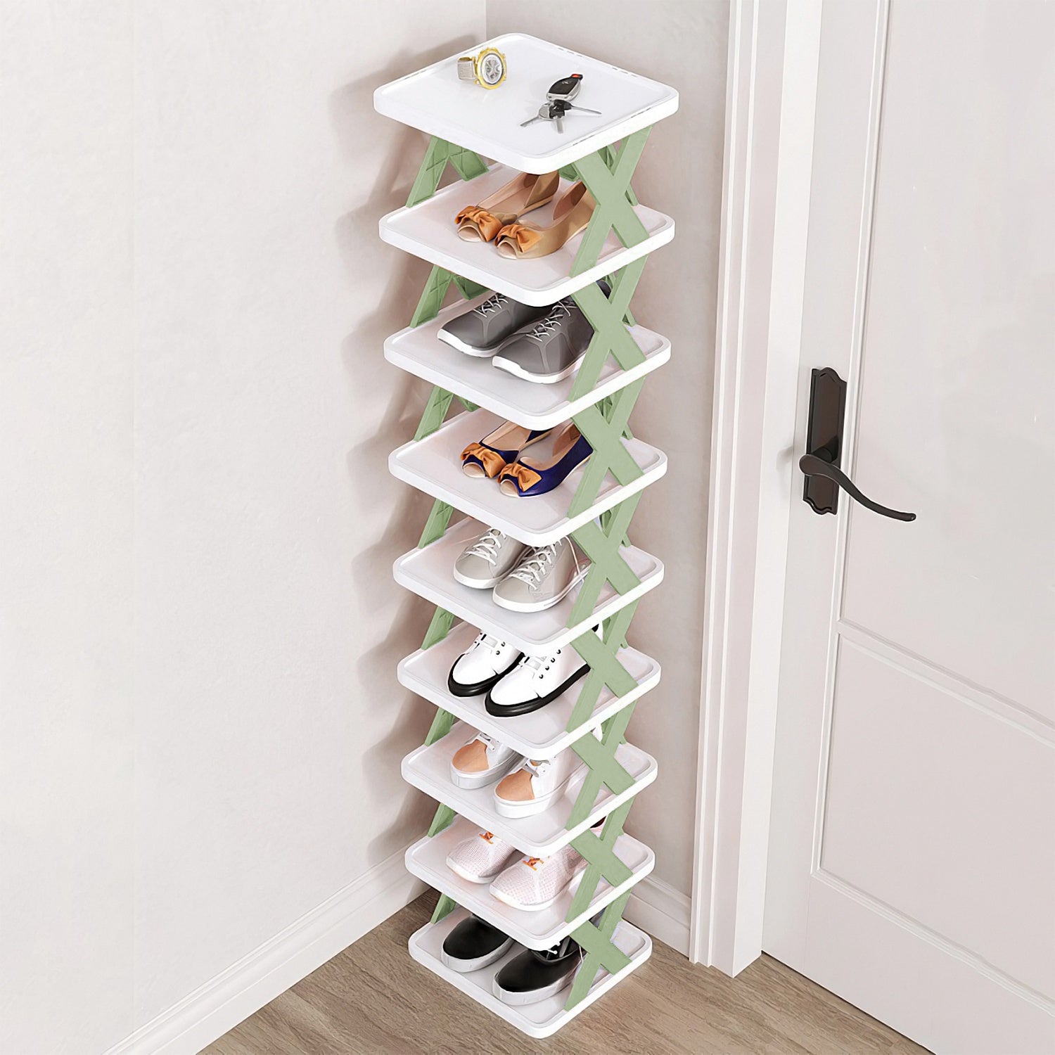 9Tier Narrow Entryway Shoe Rack